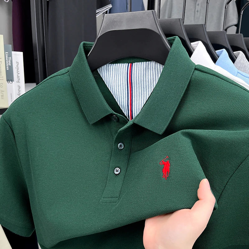 Men's Summer Cotton Embroidery Golf Polo Shirt