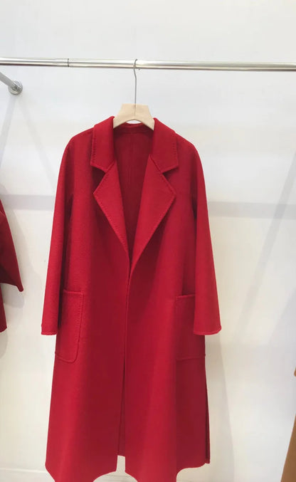 Women's Handmade Double-Sided Woollen Long Coat