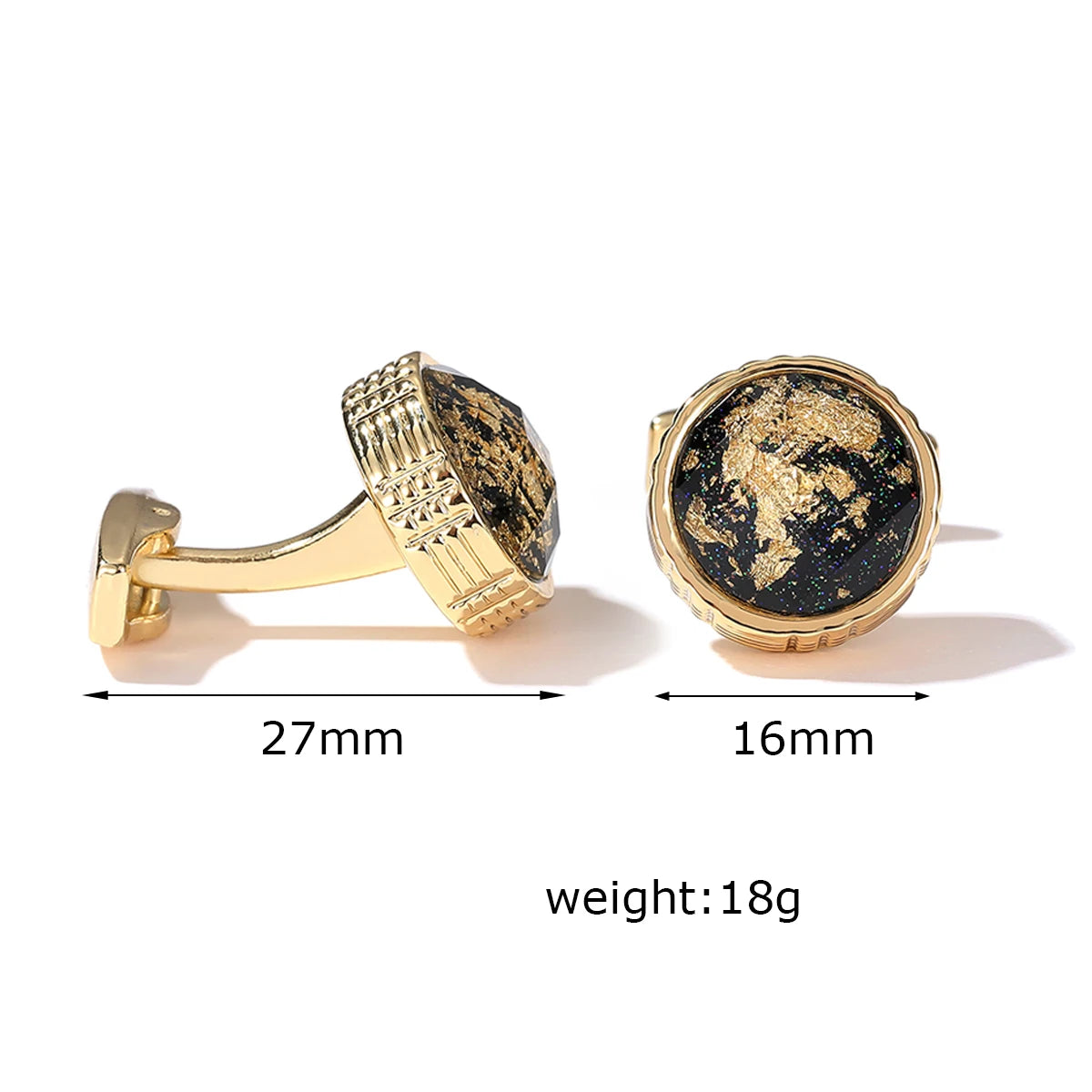 Goldene personalisierte runde Manschettenknöpfe