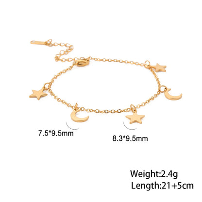 Stainless Steel Star Moon Heart Butterfly Anklet – Women’s Foot Bracelet Chain