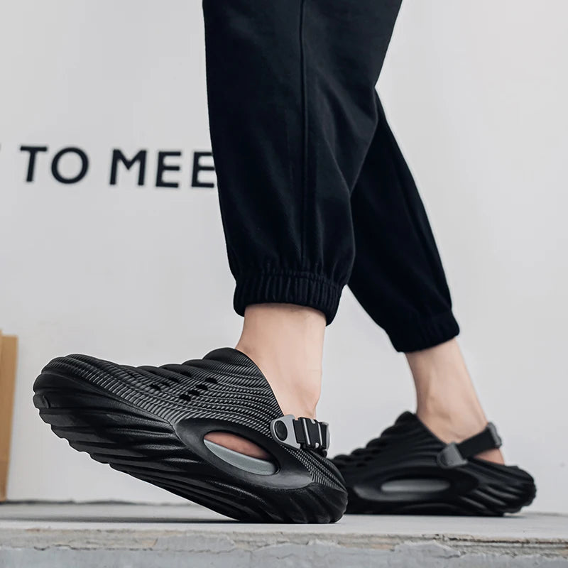 Baotou sabots pantoufles d'été à semelles épaisses