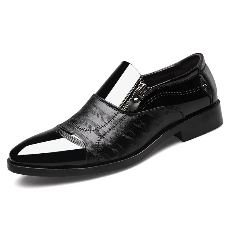 Chaussures formelles en cuir verni noir pour hommes