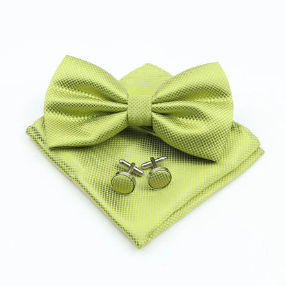 Men's Formal Pocket Square Cufflinks Polyester Bowtie