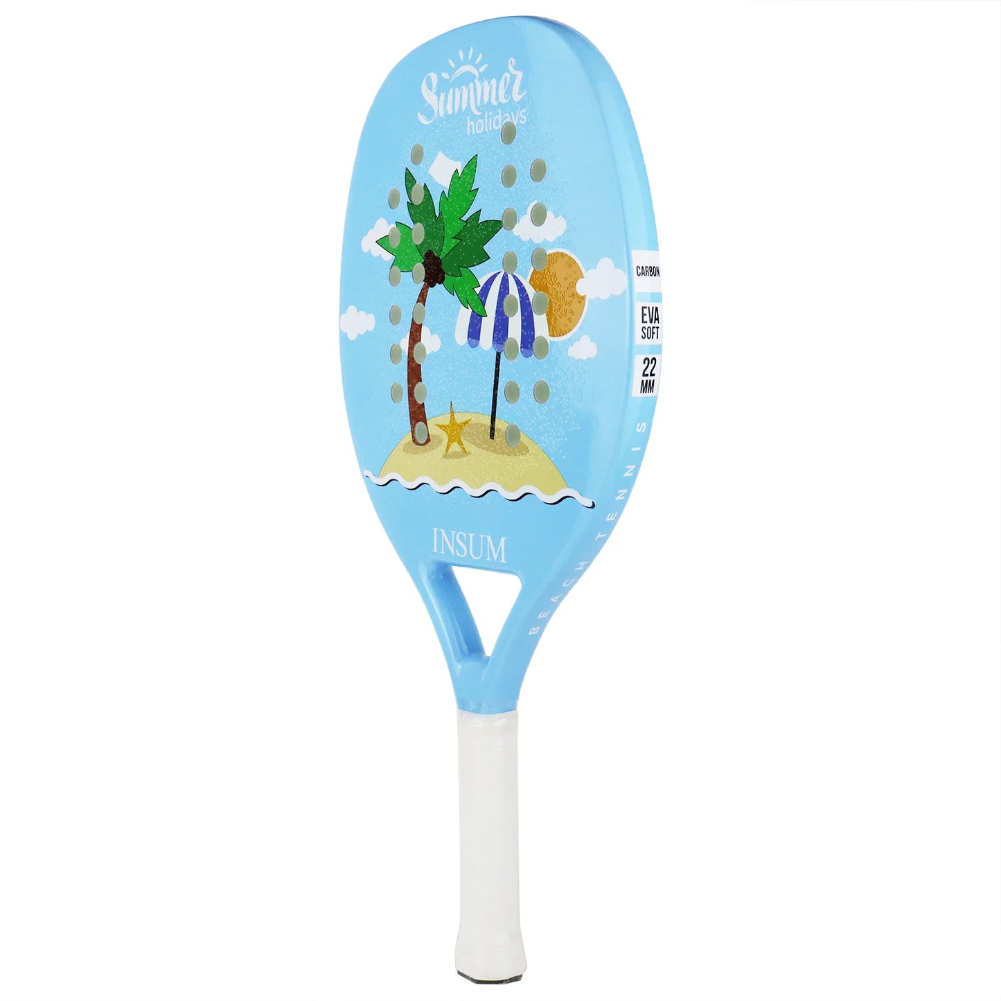 INSUM Beach 100% Carbon Fiber Round Grit Tennis Racket