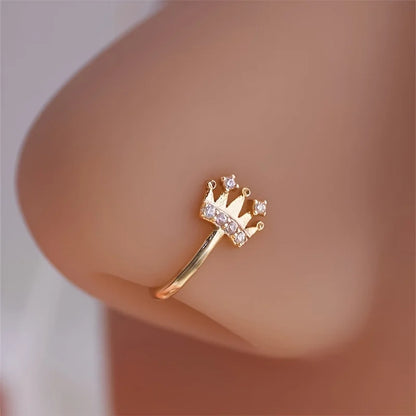 9-teiliges Set mit künstlichen Nasenringen für Damen – Nasenmanschetten ohne Piercing