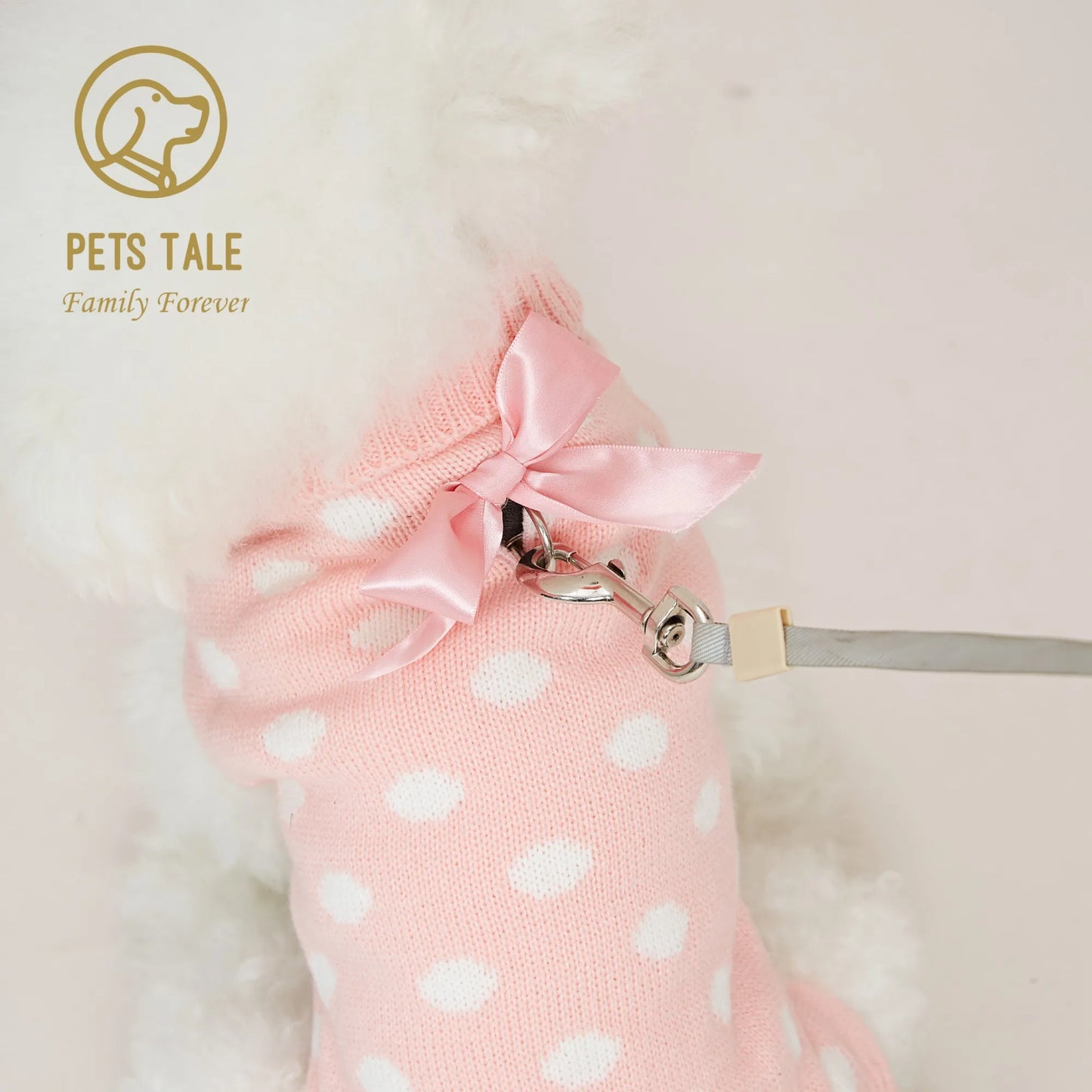 Pets Double Collar Hole-Chain Pink Sweater