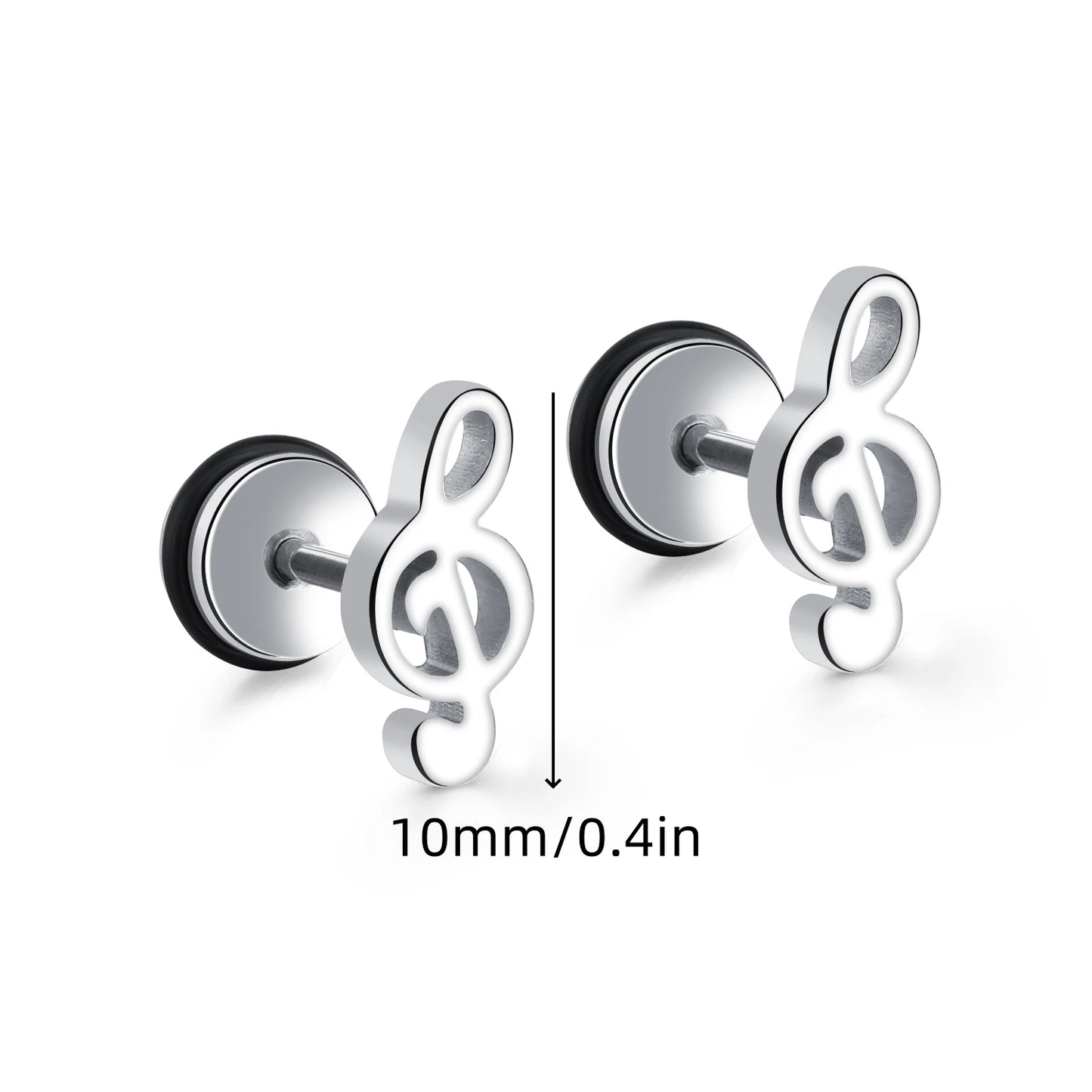 Boucles d'oreilles gothiques punk en acier inoxydable pour hommes et femmes – Petit squelette à géométrie rocheuse avec zircon