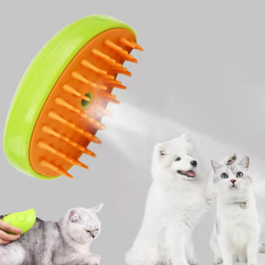 Electric Spray Cat Hair Brush Dog Steamer Brush Pet Grooming