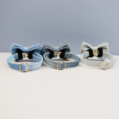 Bowknot Cat Collar - Cat Collar with Bell Engraving ID Nameplate