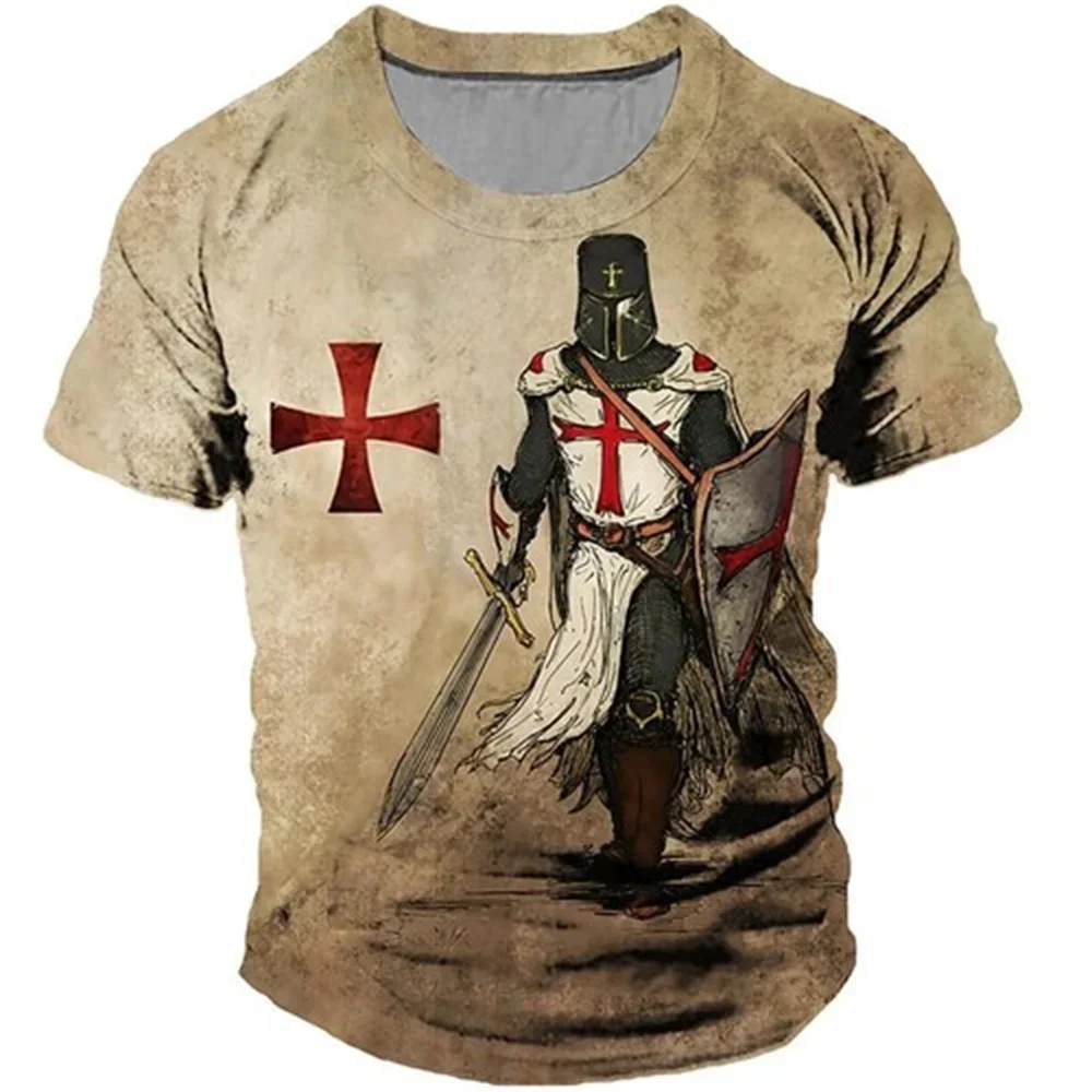 Retro Style 3D Wolf Print Men's T-shirt