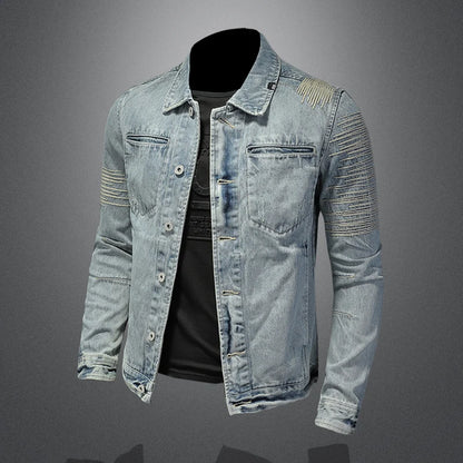 Veste en jean tendance avec graffiti pour homme