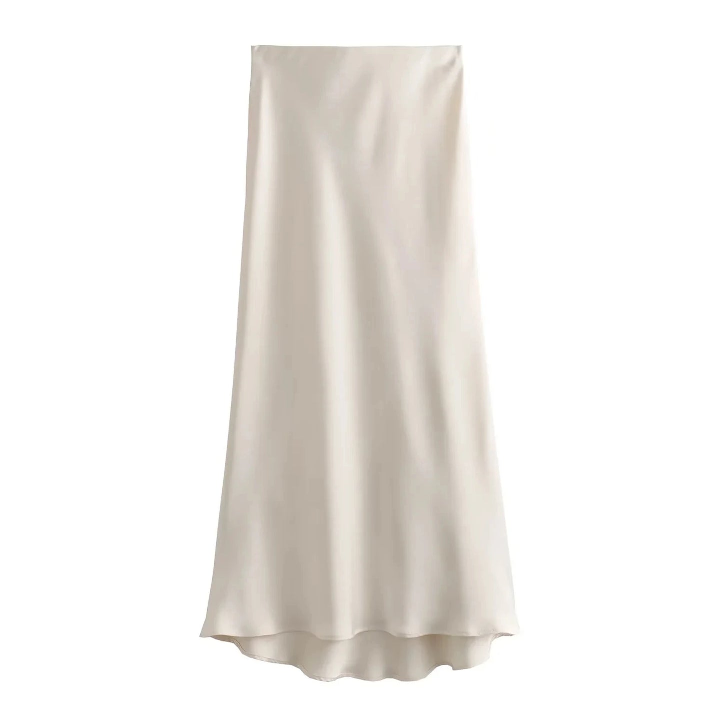 Women's High Waist Flowy A-Line Elastic Silky Skirts