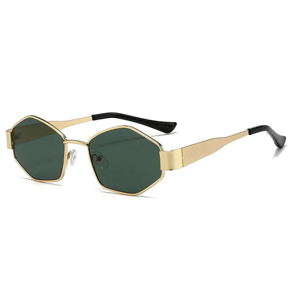 Unisex Trendy Metal Outdoor Hexagon Sunglasses