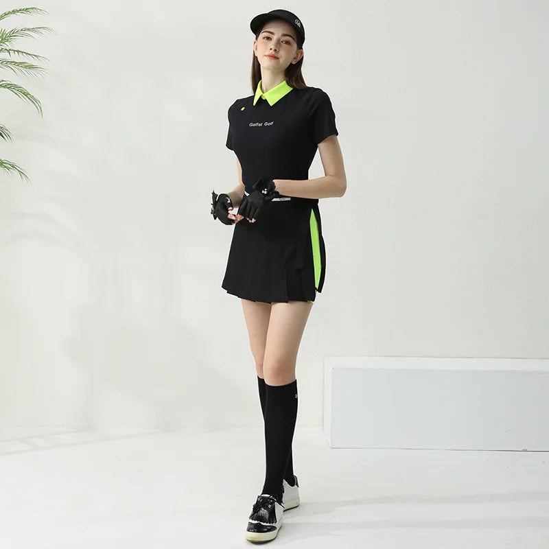 Robe de golf deux pièces à manches courtes pour femme