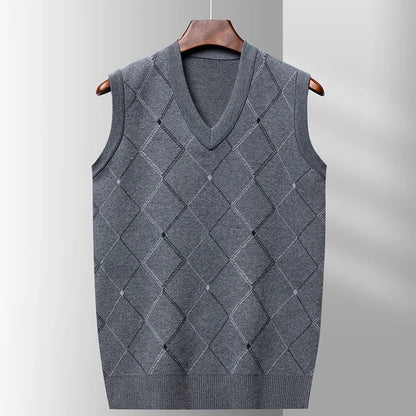 BROWON Men's Sleeveless V-Neck Sweater