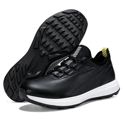 Men’s Waterproof Leather Golf Shoes – Spiked Anti-Slip Golf Sneaker