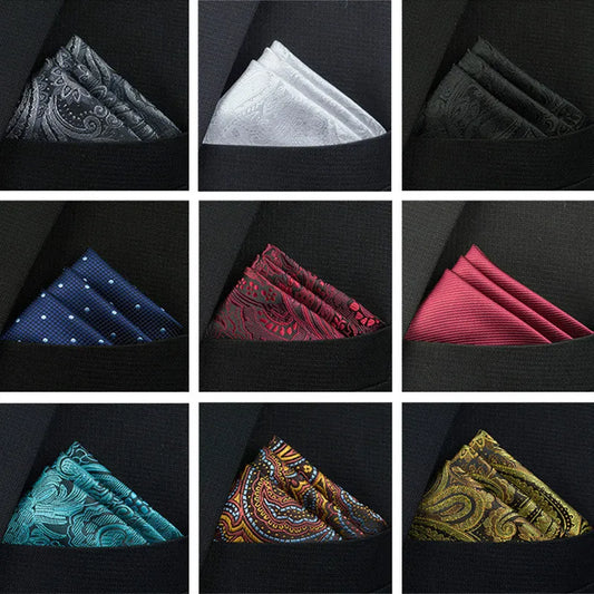 Paisley & Solid Colors Pocket Square Handkerchief