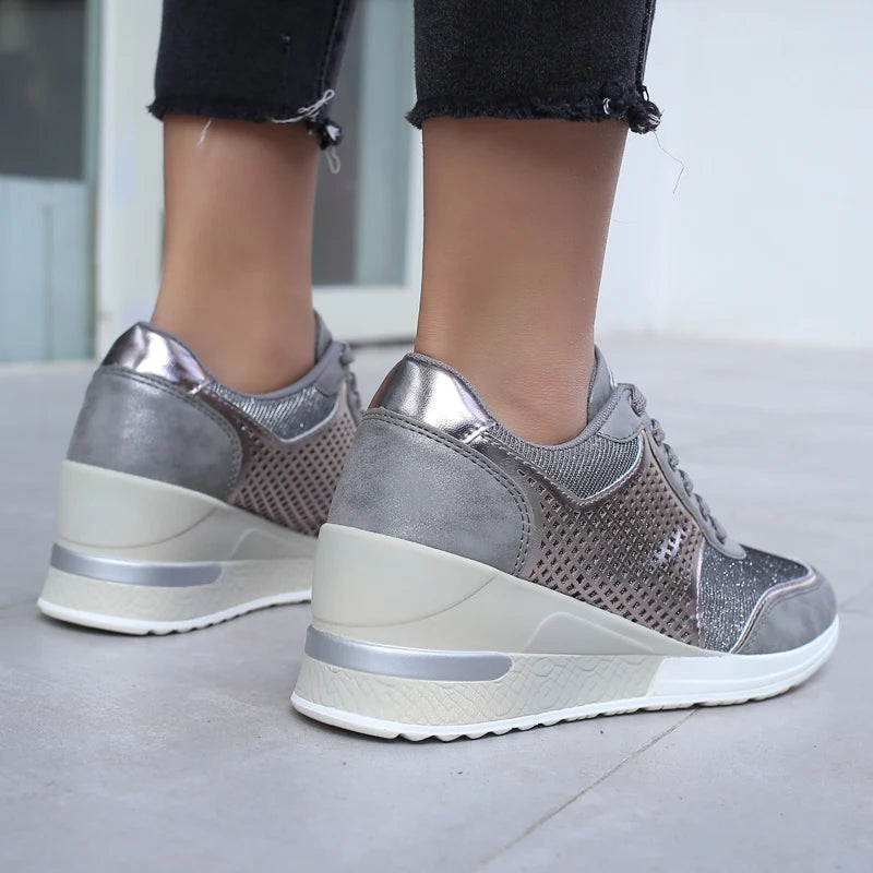 Women's Handmade Platform Wedge Sneakers