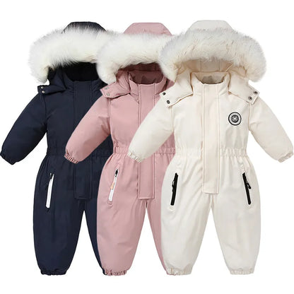 Cozy Winter Hooded Waterproof Jumpsuit for Babies