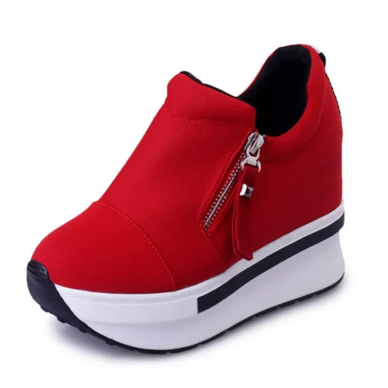 Women's Comfortable Hidden Heel Platform Wedge Sneakers
