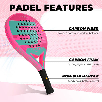 Raquette de padel en fibre de carbone avec noyau en mousse à mémoire de forme EVA – Raquette de padel professionnelle légère