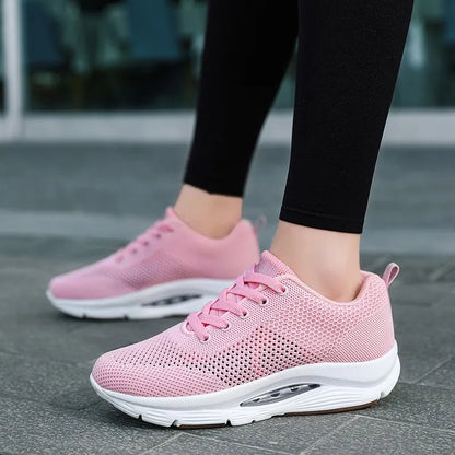 Women’s Walking Sneakers – Cushioned Breathable Gym & Jogging Shoes Lightweight Lace-Up Athletic Running Shoes