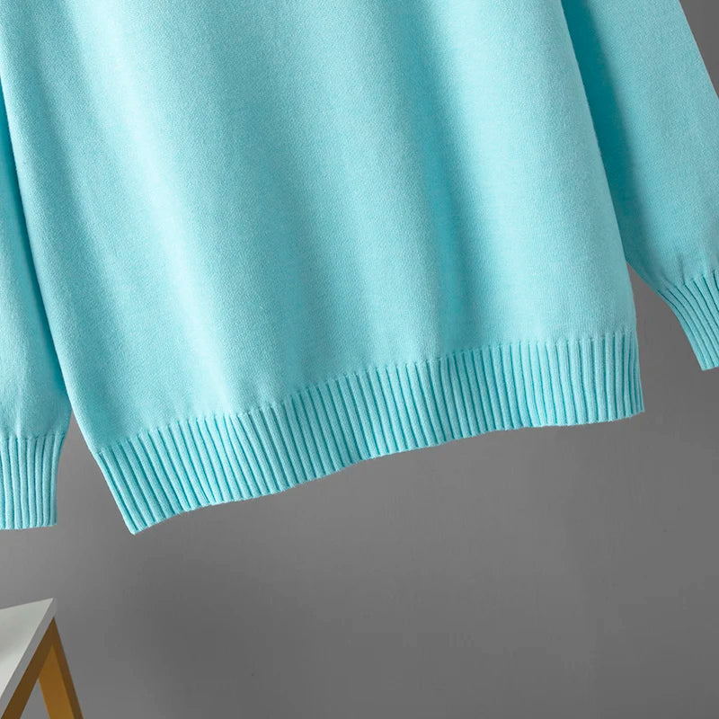 Damen Strick-Sportanzüge mit V-Ausschnitt, Jogginghose, Pullover