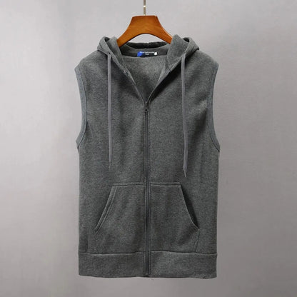 Gilet à capuche en fausse fourrure pour hommes