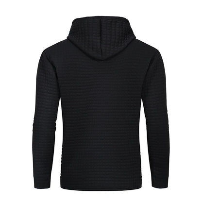 Men's Solid Plaid Jacquard Hoodies