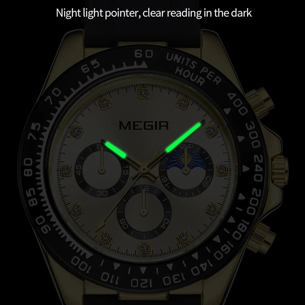 Herren-Quarzuhr aus Edelstahl – Wasserdichte Outdoor-Sportarmbanduhr mit Leuchtzifferblatt