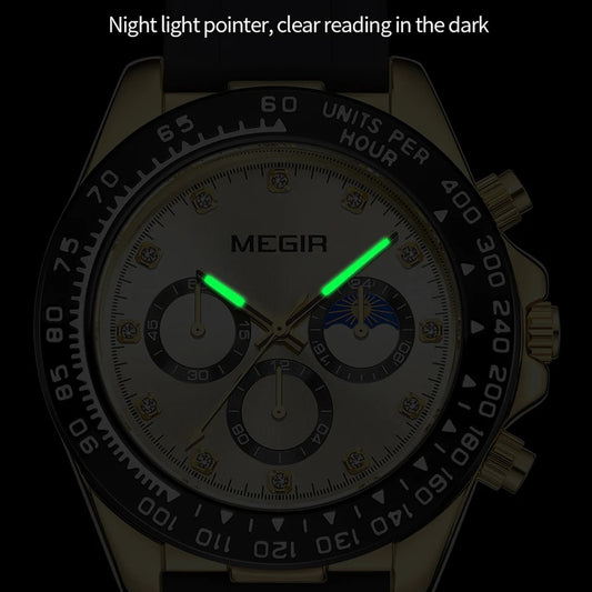 Montre homme en acier inoxydable à quartz – Montre-bracelet étanche pour sports de plein air avec cadran lumineux
