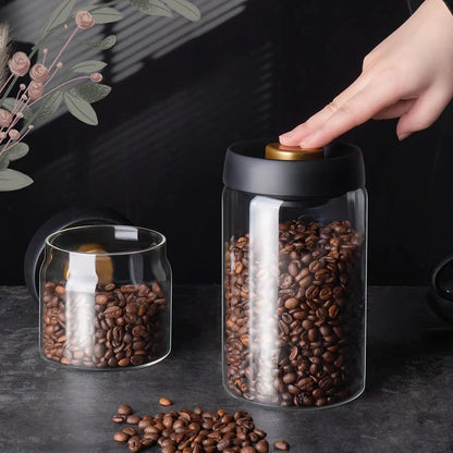 Glass Vacuum-Sealed Jug for Coffee Beans