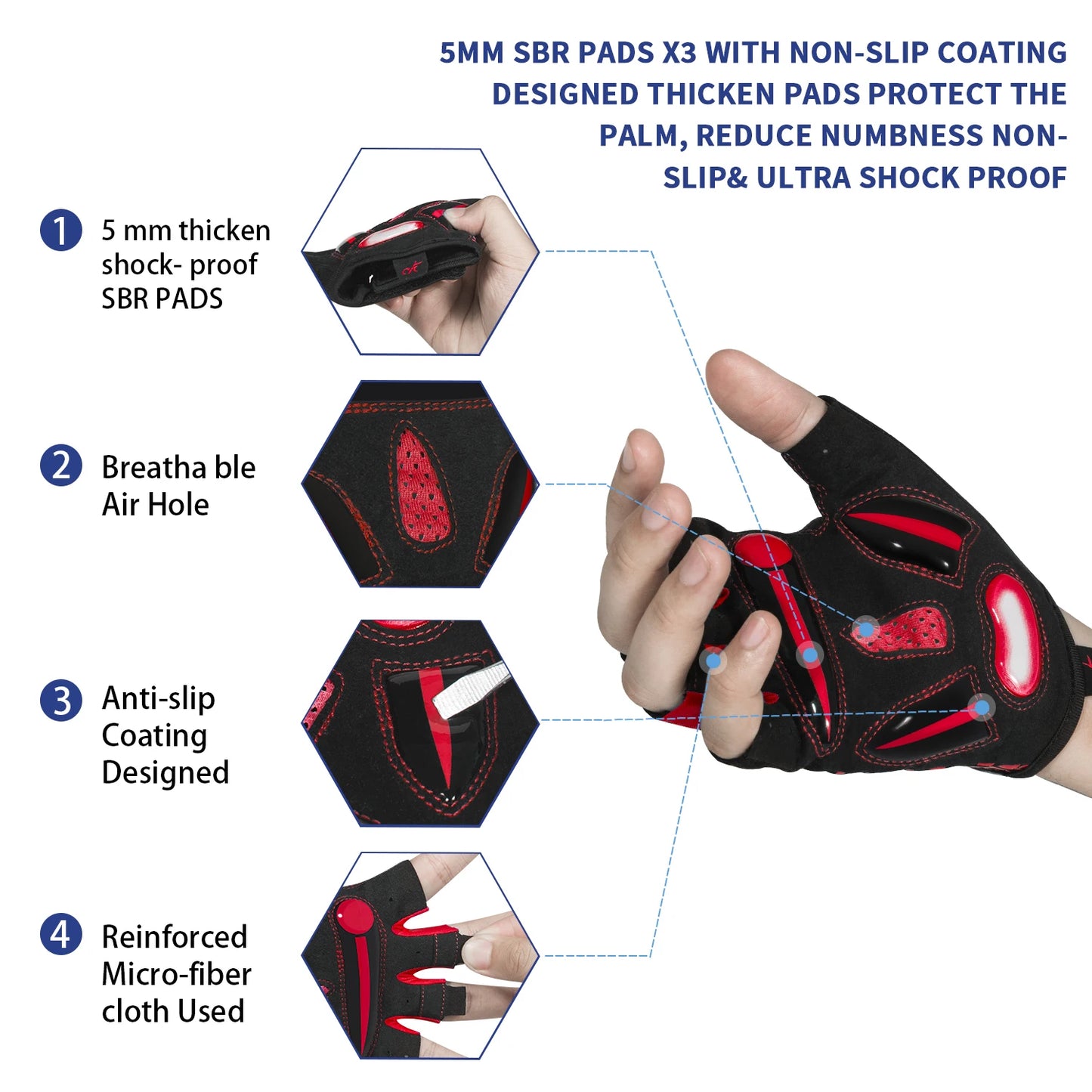 MOREOK Breathable Shock-Absorbing Bike Gloves