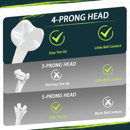 Colored Golf Tee - Durable Four-fork Plastic Golf Tee Set