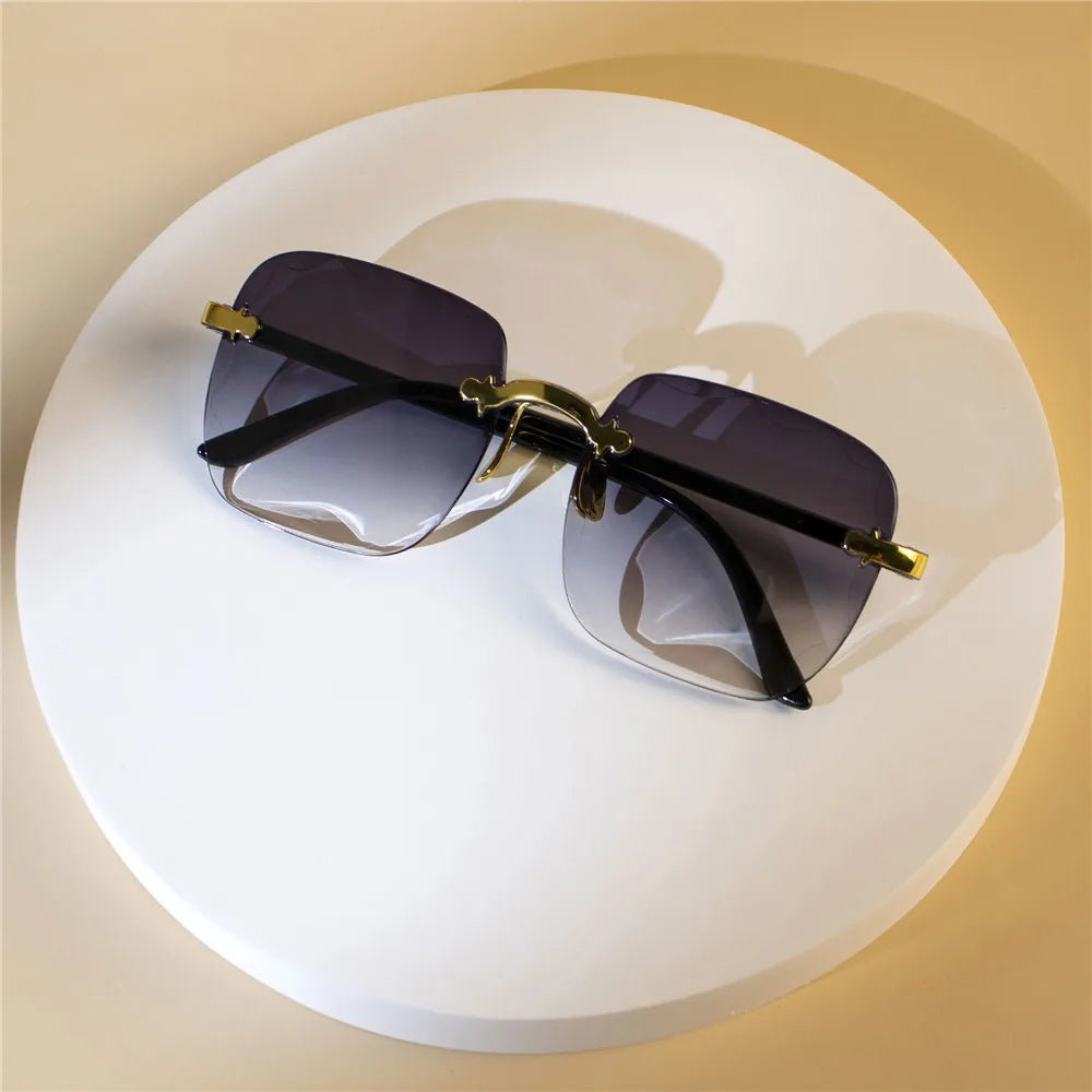 Women’s Square Rimless Sunglasses Set (4 Pack) – Frameless UV400 Fashion Sun Shades