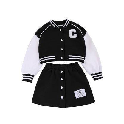 Junior-Kinder-Baseball-Uniform-Anzug mit Spleißbuchstaben-Jacke