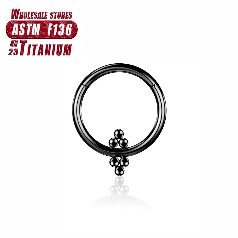 Nasenring aus implantatgeeignetem Titan – Nahtloser Klickverschluss mit Scharnier