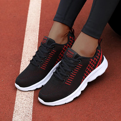 Women’s Running Shoes Lightweight Breathable Mesh Sneakers Lace-Up Casual Walking Sports Trainers