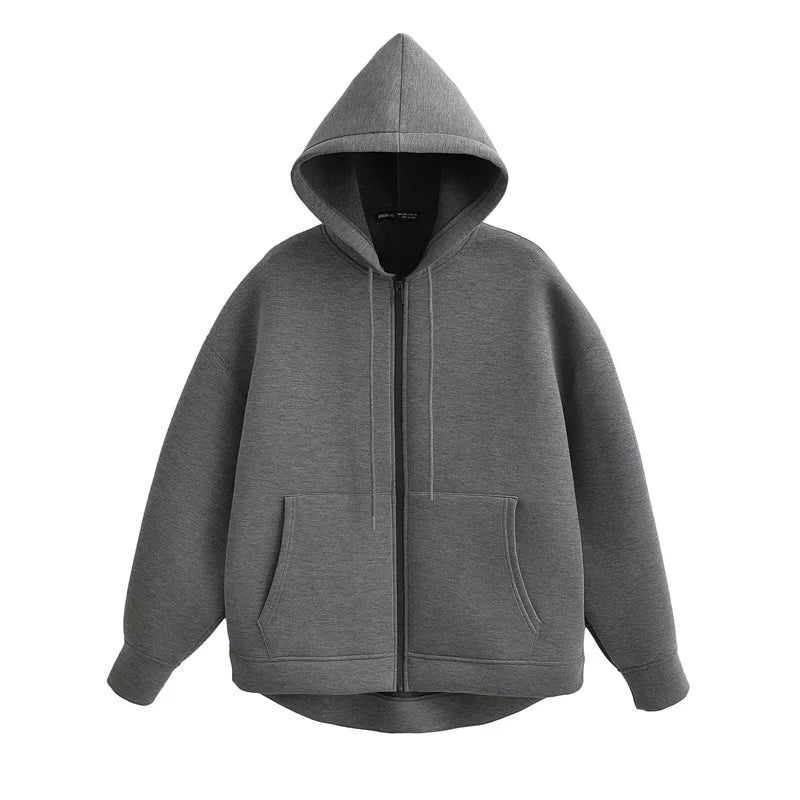 Women Streetwear Solid Hoodie Sweatshirts
