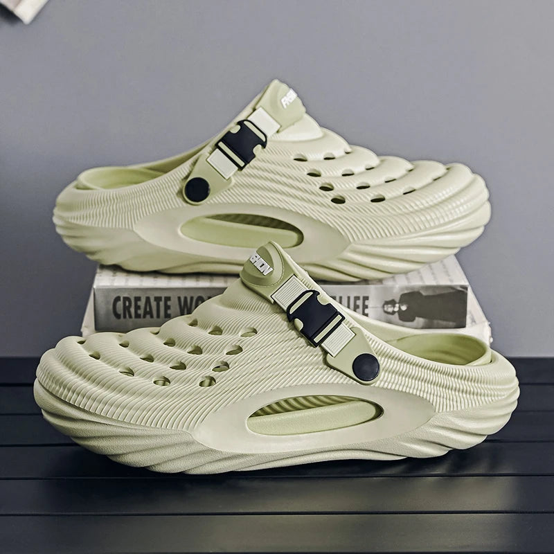 Baotou sabots pantoufles d'été à semelles épaisses