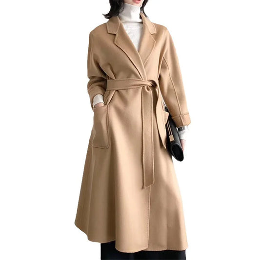 Women's Handmade Double-Sided Woollen Long Coat
