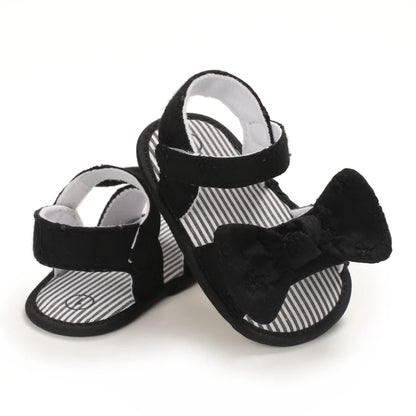 Baby Mädchen Sandalen mit Schleife, atmungsaktiv, flach, Prinzessin, weiche Sohle