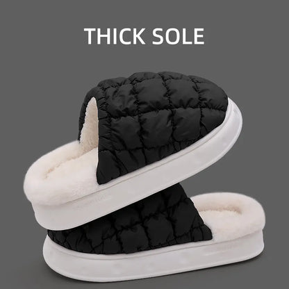 Winter Cotton Soft Thick sole Cover heel Non-slip Fluffy  Warm Cute slippers