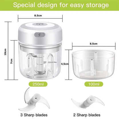 Elektrischer Fleischwolf und Knoblauchzerkleinerer