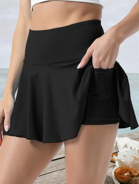 Jupe-short de sport plissée taille haute pour l'été