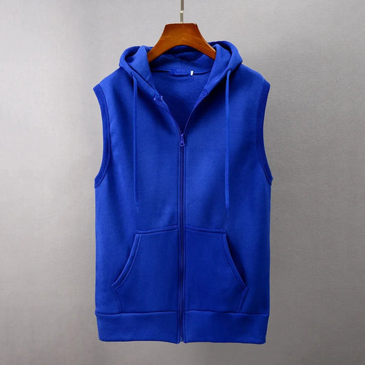 Gilet à capuche en fausse fourrure pour hommes