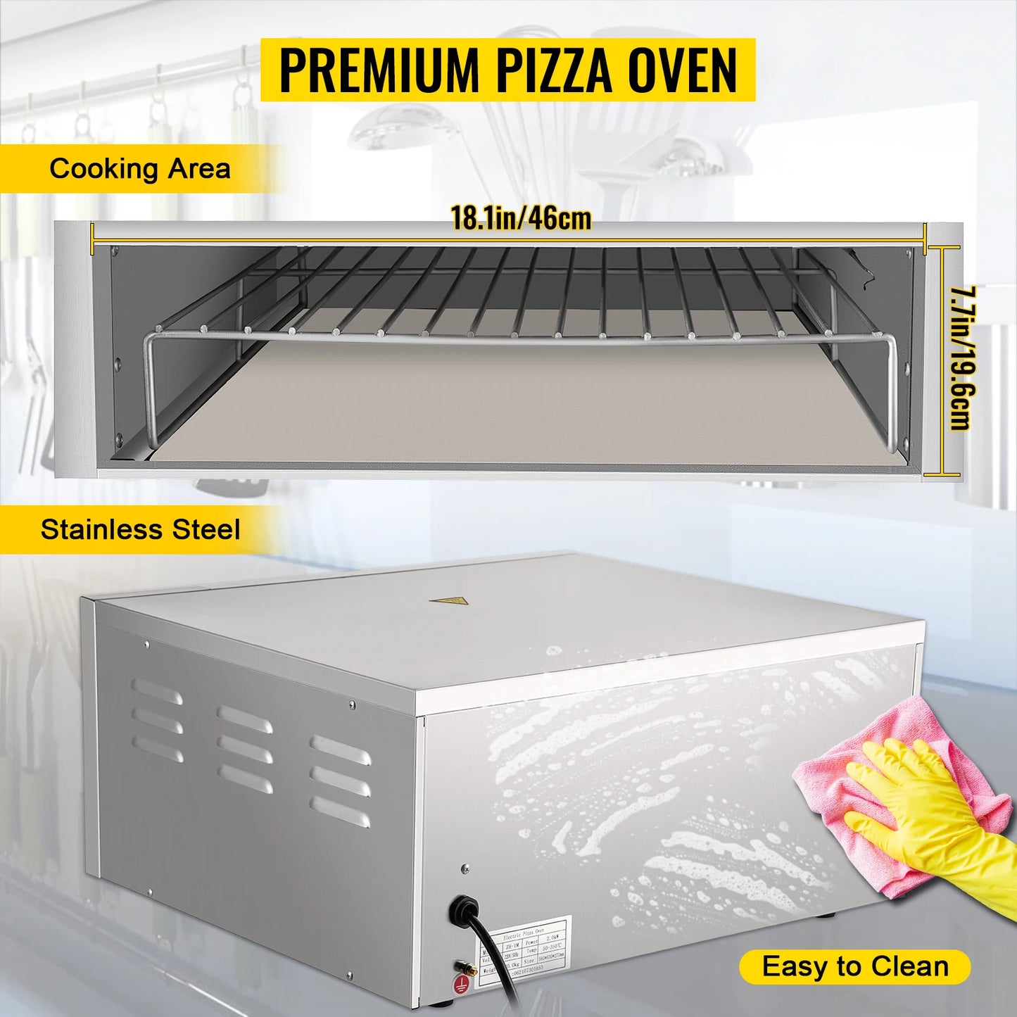 Commercial 14" Pizza Oven with Stone Shelf