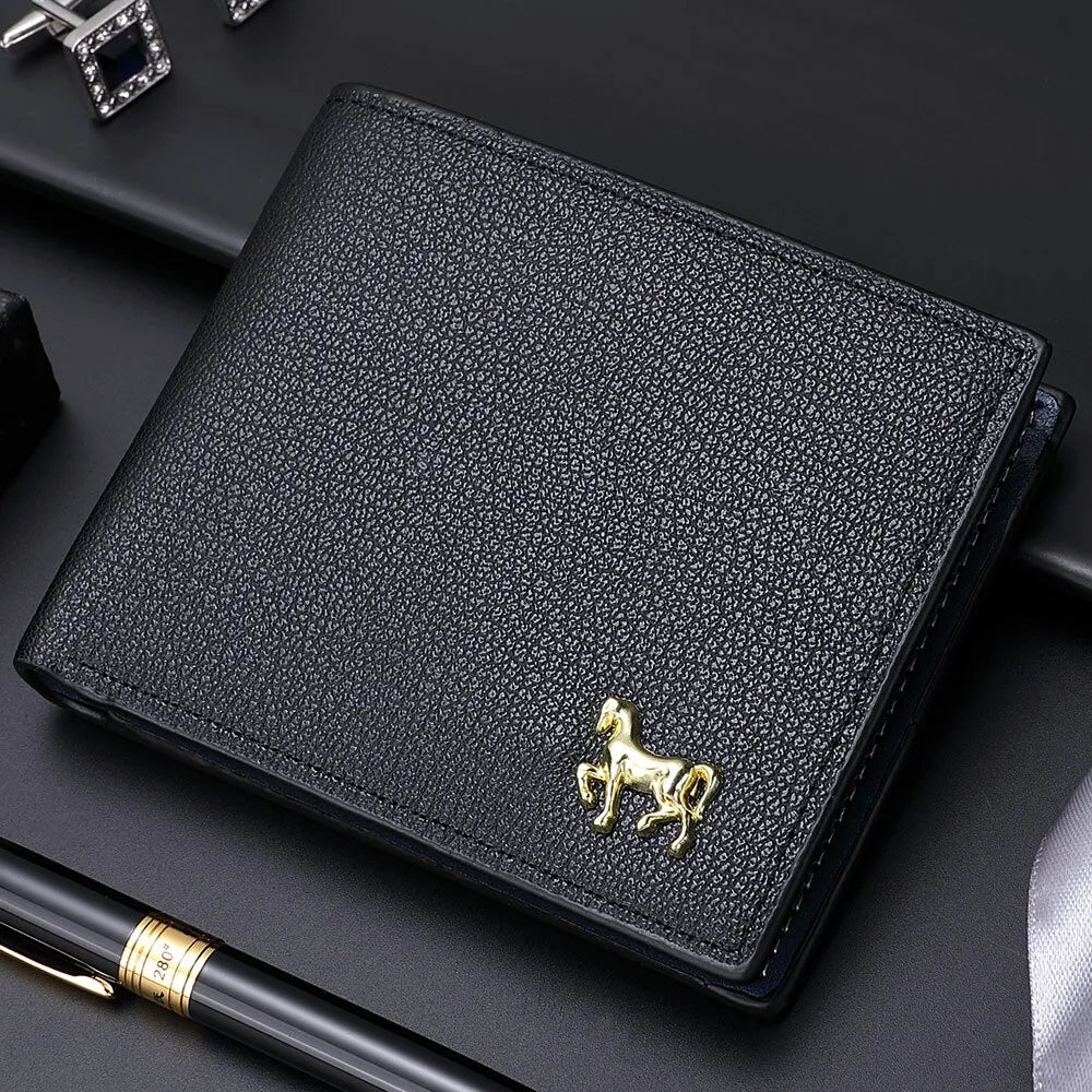 Men's Horizontal Multifunction Wallet with Zipper Coin Holder