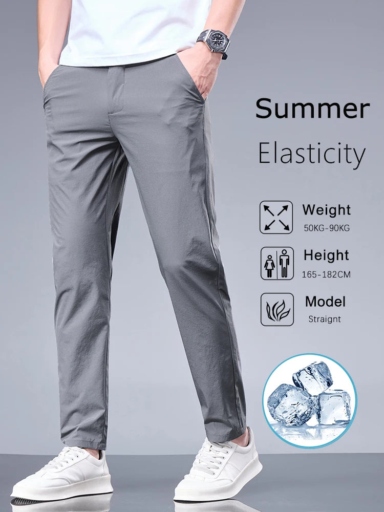 Summer Ice Silk Business Pants for Men