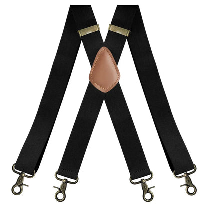 X-Shape 4 Bronze Snap Hooks Trouser Braces Suspenders for Men